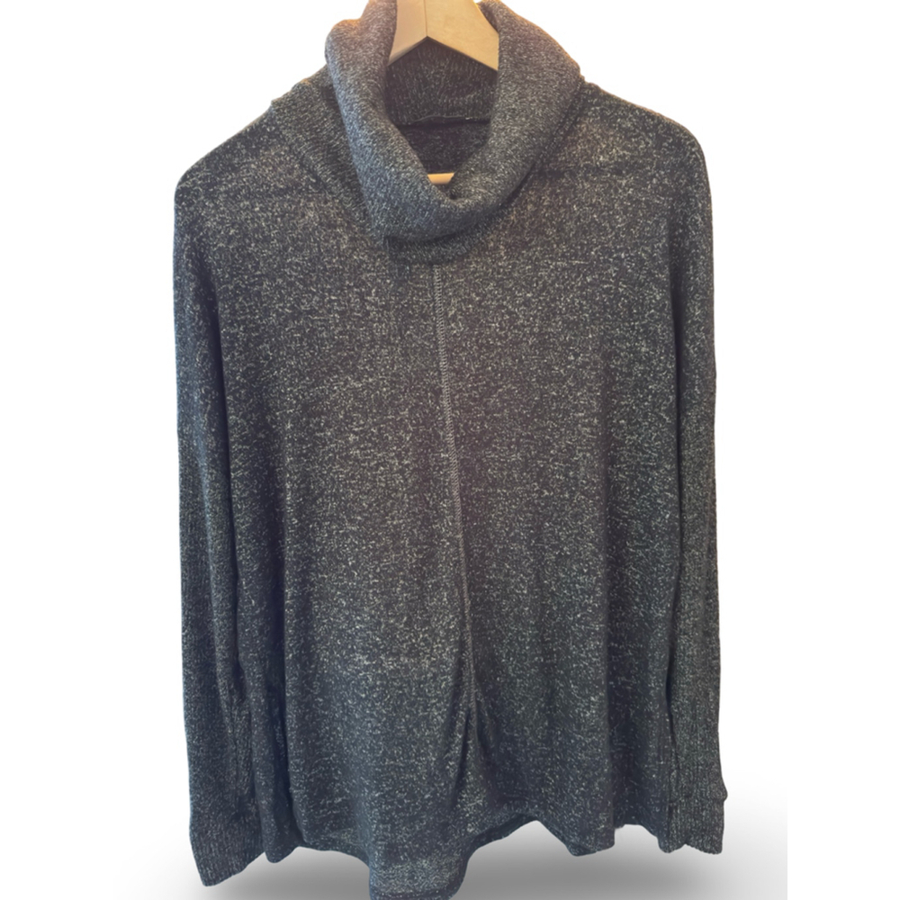 Staccato Cowl Neck Sweater - Gray, Size Small- Soft & Stylish